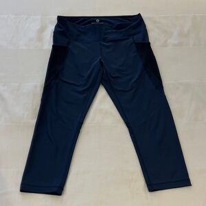 90 Degree By Reflex Navy Athletic Capris